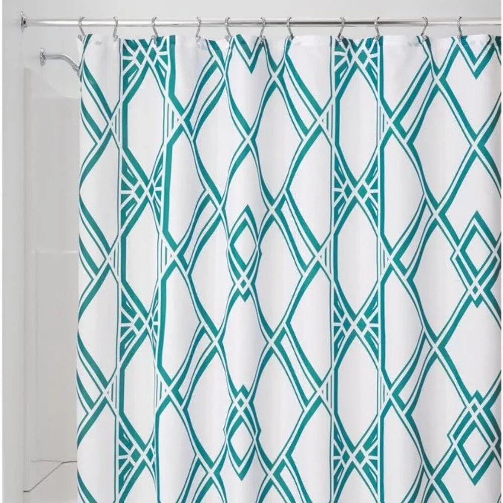 InterDesign Decorative Geometric Pattern Fabric Shower Curtain - 72